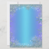 Lavender Paarse Blauwgroen Blauwe Snowflake Kerstm Kaart (Achterkant)