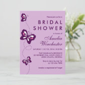 Lavender Paarse Butterfly Swirl Weddenschap Kaart (Staand voorkant)