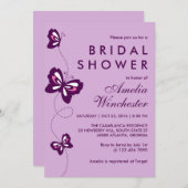 Lavender Paarse Butterfly Swirl Weddenschap Kaart (Voorkant / Achterkant)