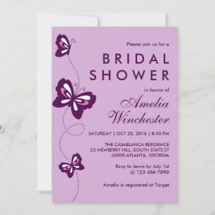 Lavender Paarse Butterfly Swirl Weddenschap Kaart