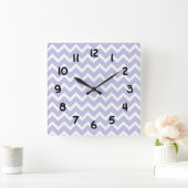 Lavender paarse Chevron Clock Vierkante Klok (Huis)