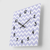 Lavender paarse Chevron Clock Vierkante Klok (Hoek)