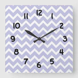 Lavender paarse Chevron Clock Vierkante Klok