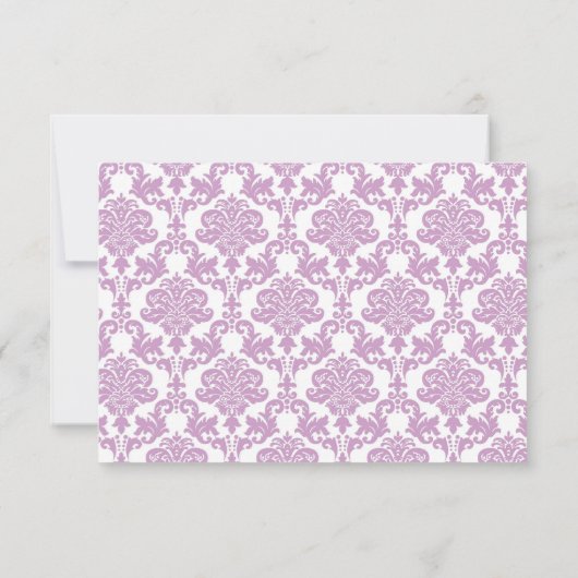Lavender Paarse Damask Uitnodiging (Achterkant)