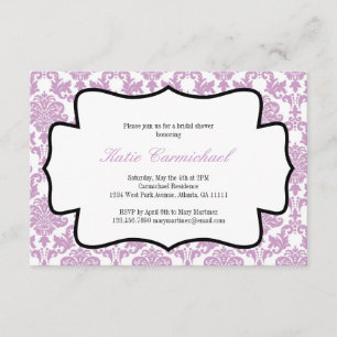 Lavender Paarse Damask Uitnodiging