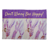 Lavender Paarse Floral Art maakt zich geen zorgen  Kussensloop (Achterkant)