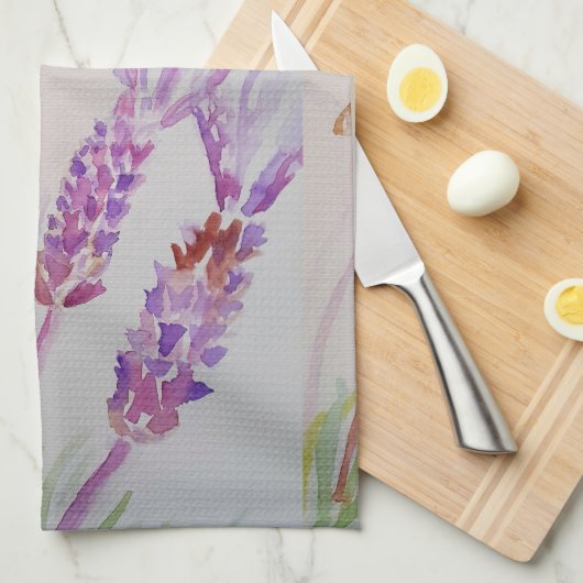 Lavender Paarse Floral Art maakt zich geen zorgen  Theedoek (Quarter Fold)