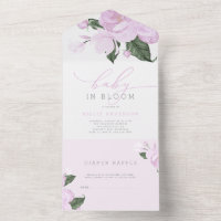 Lavender Paarse Floral Baby in Bloom Shower