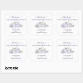 Lavender Paarse Floral Bouquet Weddenschap Vierkante Sticker (Vel)
