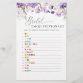 Lavender paarse floral bridal emoji pictionary (Voorkant)