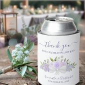 Lavender Paarse Floral Elegant Wedding Dank je wel Blikjeskoeler