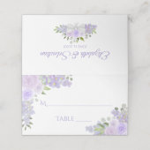 Lavender Paarse Floral Elegant Wedding Write-In Plaatskaartje (Buitenkant ongevouwen)