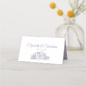 Lavender Paarse Floral Elegant Wedding Write-In Plaatskaartje (Achterkant)