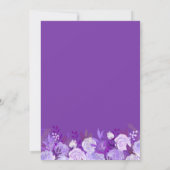 Lavender Paarse Floral Modern Silver Lijst Wedding Kaart (Achterkant)