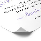 Lavender Paarse Floral Rustic Wedding Welkomstbord Poster (Hoek)