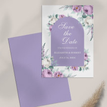 Lavender Paarse Floral sla de Kaart Datum op