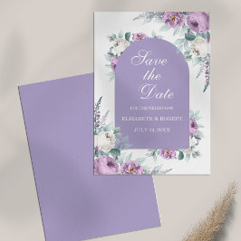 Lavender Paarse Floral sla de Kaart Datum op