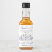 Lavender Paarse Floral Weddenschap Hartelijk dank Likeurfles Etiket (Voorkant)