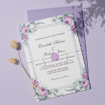Lavender Paarse Floral Wedding Invitation Kaart<br><div class="desc">Deze lavender-paarse trouwuitnodiging kenmerkt witte en paarse waterverf volken,  lavender,  geometrische vormen en typografie. Ideaal voor een buitenhuwelijk. Vind overeenkomende objecten in het Lavender Paarse Floral Wedding Collectie. Er is een afdrukbaar bestand beschikbaar.</div>