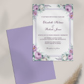 Lavender Paarse Floral Wedding Invitation Kaart