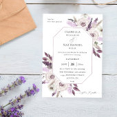 Lavender Paarse Floral Wedding Kaart