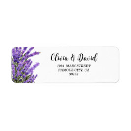 Lavender Paarse Florals Adres Etiket