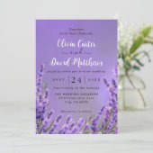Lavender Paarse Florals Weddenschap Save The Date (Staand voorkant)
