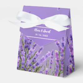 Lavender Paarse Florals Wedding Favor Box Bedankdoosjes