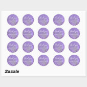 Lavender Paarse Florals Wedding Ronde Sticker (Vel)