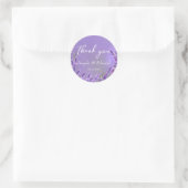 Lavender Paarse Florals Wedding Ronde Sticker (Tas)