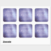 Lavender Paarse Folie geborsteld metaal Soy Candle Vierkante Sticker (Vel)