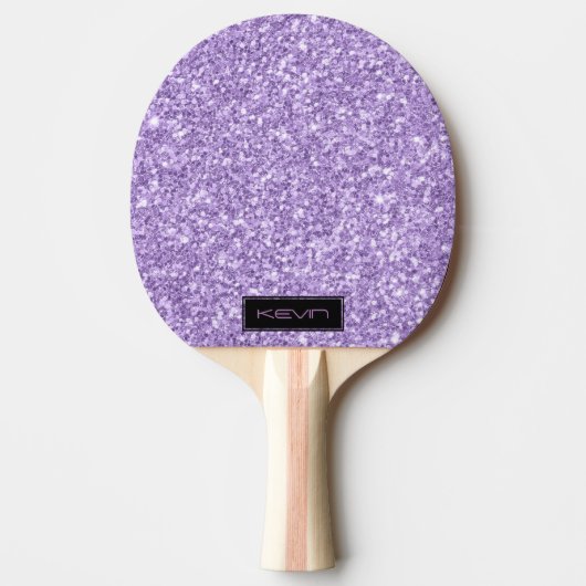 Lavender Paarse Glitter Texture Print Monogram Tafeltennisbatje (Voorkant)