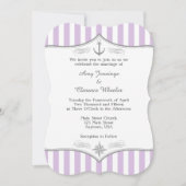 Lavender Paarse Gray Nautical Wedding Uitnodiging (Voorkant)