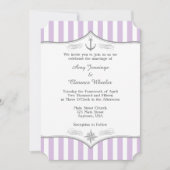 Lavender Paarse Gray Nautical Wedding Uitnodiging (Voorkant)