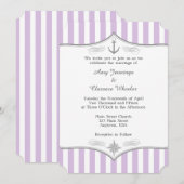 Lavender Paarse Gray Nautical Wedding Uitnodiging (Voorkant / Achterkant)