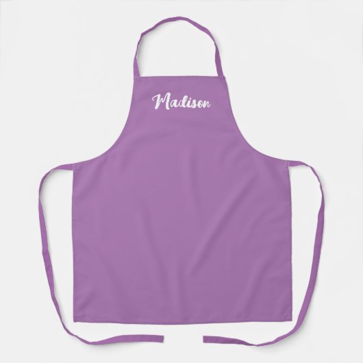 Lavender Paarse hand Lettert scriptmonogram Schort (Voorkant)