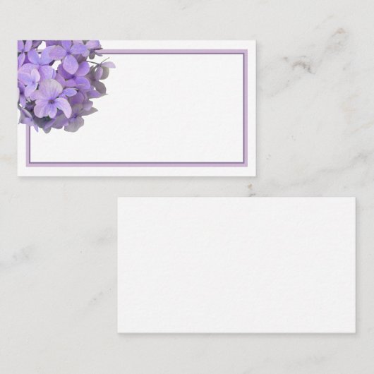Lavender Paarse Hydrangea Visitekaartje (Voorkant / Achterkant)