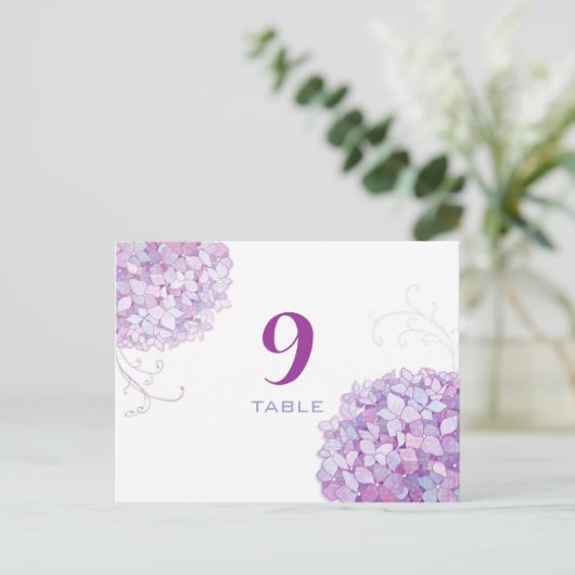 Lavender Paarse Hydrangea Weddenschappen Briefkaart (Staand voorkant)