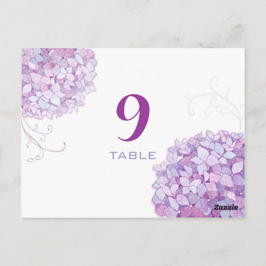 Lavender Paarse Hydrangea Weddenschappen Briefkaart (Achterkant)