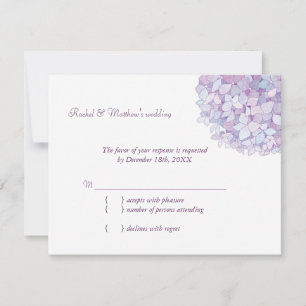 Lavender Paarse Hydrangea Wedding RSVP