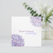 Lavender Paarse Hydrangeas Wedding Kaart (Staand voorkant)