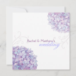 Lavender Paarse Hydrangeas Wedding Kaart
