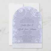 Lavender Paarse Kanji for Love Weddings Kaart (Voorkant)