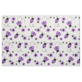 Lavender Paarse Ladybug Lady Bug Floral Flowers Stof (Fat Quarter)
