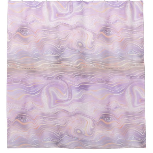 Lavender Paarse Marble Strata Douchegordijn (Voorkant)