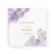lavender paarse marmer met inkt Guest Book