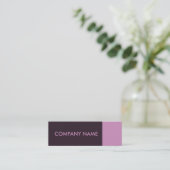 Lavender Paarse Modern Mini Visitekaartje (Staand voorkant)