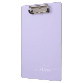 Lavender Paarse Moderne Script Meisjesachtige Mono Klembord (Links)