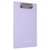 Lavender Paarse Moderne Script Meisjesachtige Mono Klembord (Rechts)