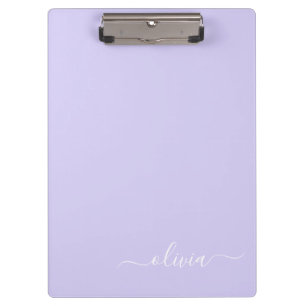 Lavender Paarse Moderne Script Meisjesachtige Mono Klembord